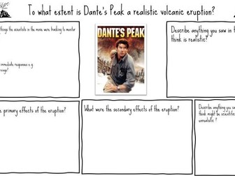 Dante's Peak Film Worksheet