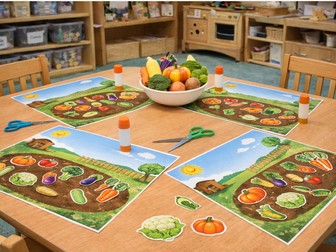 Vegetable Garden Cut and Stick Activity | EYFS Fine Motor Skills | Nursery