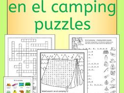 Spanish Camping Vocab Puzzles