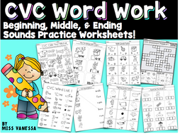 cvc worksheets bundle by vlrynn teaching resources tes