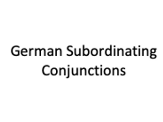 German Subordinating Conjunctions
