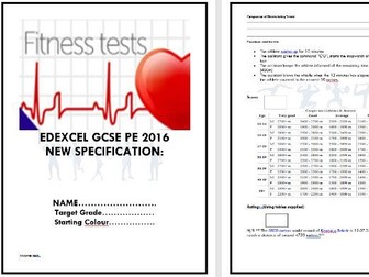 EDEXCEL GCSE PE - FITNESS TESTING BOOKLET + 9 MARK QUESTION BREAKDOWN