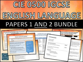 Cambridge IGCSE 0500  English Language Paper 1 and Paper 2 Bundle