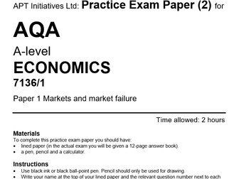 apt4 AQA A-level Economics: Practice Mock Exam Paper 1 on Markets & Market Failure (2 of 4)