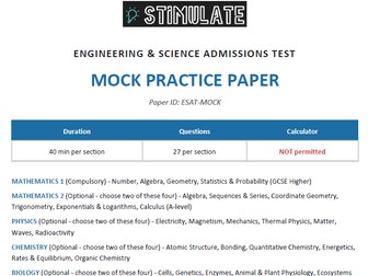 ESAT Mock Paper 1