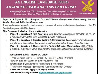 ADVANCED EXAM ANALYSIS SKILLS UNIT : CAIE AS ENGLISH LANG (9093)