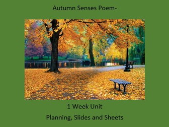 Autumn Senses Poem 1 Week Unit