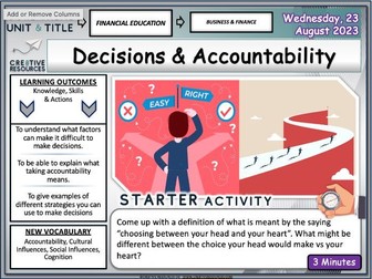 Decisions and Accountability