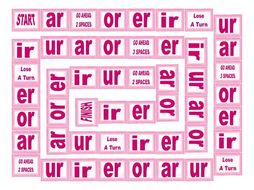 Phonics R Controlled Vowels ar-or-er-ir-ur Text Board Game
