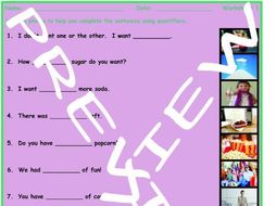 Quantifiers 3 Photo Worksheet Set