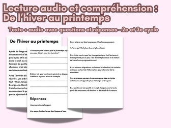 De l’hiver au printemps Texte + audio