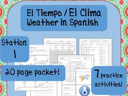 Weather, El Tiempo, El Clima: Spanish Weather Vocabulary--6 Practice Activities!
