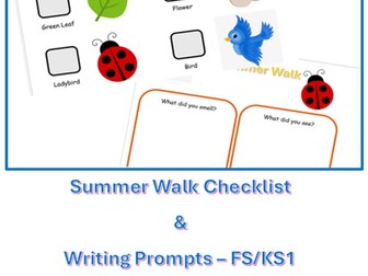 Summer Walk Checklist & Writing Prompt
