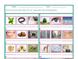 Phonics Vowel Team EE Photo Worksheet
