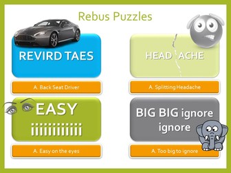 Fun Picture Rebus Puzzle Starter Activity