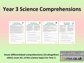 Science Comprehensions Year 3