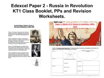 Comprehensive A-Level Edexcel History Resources for Key Topic 1 - Russia in Revolution