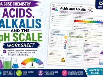 AQA GCSE Chemistry: Acids, Alkalis and the pH Scale Worksheet | KS4 Revision & Retrieval