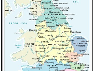 KS2 Anglo-Saxon & Viking Map – Place Names + Roman Britain