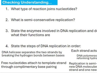 AQA A Level DNA/RNA and DNA Replication Lesson