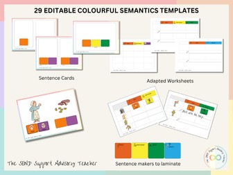 Editable Colourful Semantics Worksheets