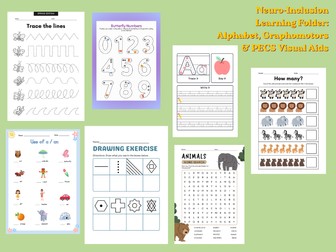 Neuro-Inclusion Learning Folder: Alphabet, Graphomotors & PECS Visual Aids