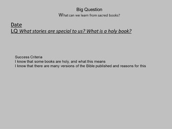 RE SMART & PowerPoint "What can we learn from sacred books?" Unit of 6 KS1 lessons and all resources