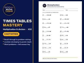 Time Tables Mastery Pack (Multiply & Divide)