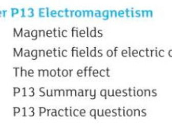 AQA GCSE COMBINED SCIENCE PHYSICS P13 ELECTROMAGNETISM