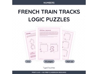French Train Tracks Logic Puzzles | 10 Sheets