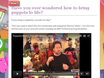 Puppetry for the Screen Masterclass made for the BAFTA Website