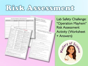 Lab Safety Challenge: Risk Assessment Activity (Worksheet + Answers)