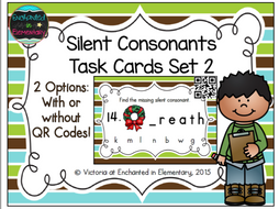Silent Consonants Task Cards Set 2