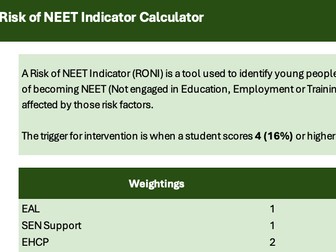 Careers - Risk of NEET Indicator Calculator (RONI)