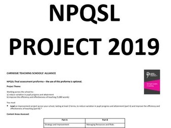 NPQSL 2019 Submission - Phonics and Spelling