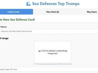Coastal protection Top Trump cards game app