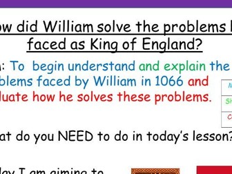 How did William solve the problems he faced as King of England?