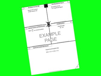 GCSE MATHS, GRADE 1-3, LESSON STARTER, RECALL QUESTIONS, 25 PAGE BOOKLET SQ1b