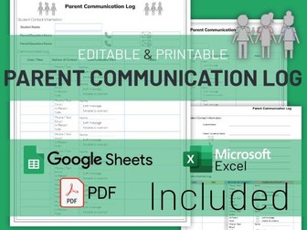 Parent Communication Log | EDITABLE | Printable & Digital Forms