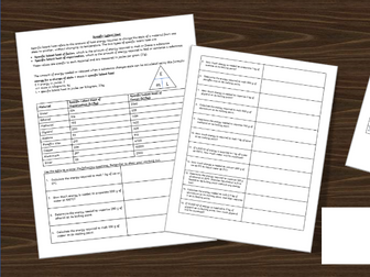 Specific Latent Heat Calculations Worksheet