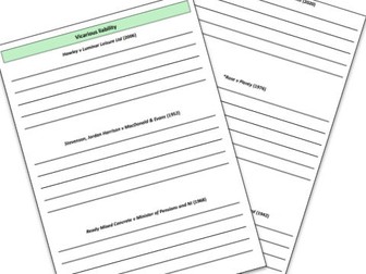 Vicarious liability - cases and statutes worksheets (OCR A-level law)