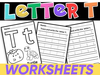 Beginning with the Letter T|Letter T Recognition and Handwriting|Letter formation Tracing Workshee