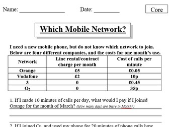 Mobile Phone Tariffs