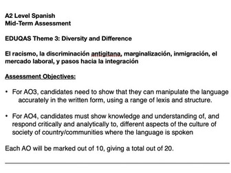 A Level Spanish Assessment: La migración e integración