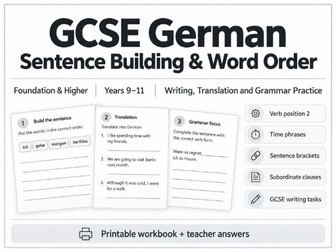 GCSE German Sentence Building & Word Order