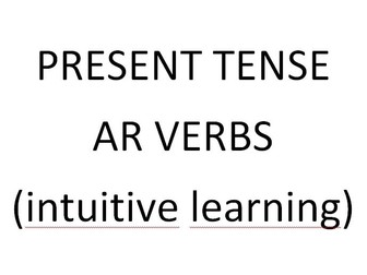 Verbs - Present tense Regular AR verbs