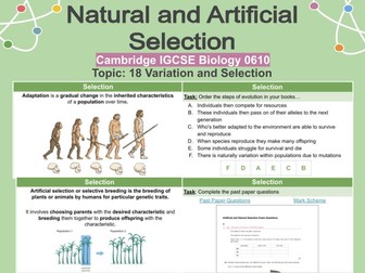 Natural and Artificial Selection - Evolution