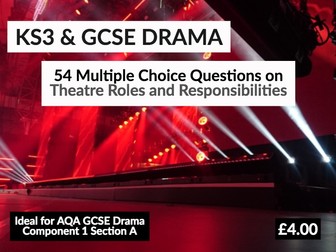 54 Multiple Choice Questions on Theatre Roles
