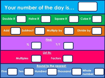 Number of the day starter activity