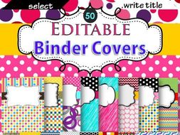 binder covers editable with 50 colorful designs by ilaxippatel